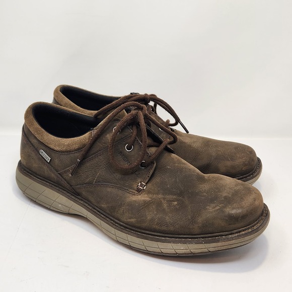 Merrell Men World Vue Brown Leather Casual Oxford Shoe Size 11.5 Lace Up Comfort - Picture 1 of 10